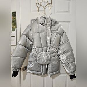 ASOS Metallic Silver Puffer Jacket